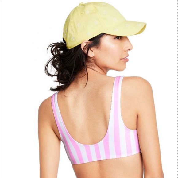 Stoney Clover Lane x Target Women’s XS pink striped bralette bikini top - Picture 4 of 7